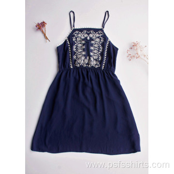 Women Mid-length Suspender Dress